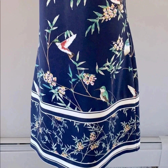 NY & Company Blue Flower Pattern Short Sleeve Dress Women’s Small - Picture 3 of 5